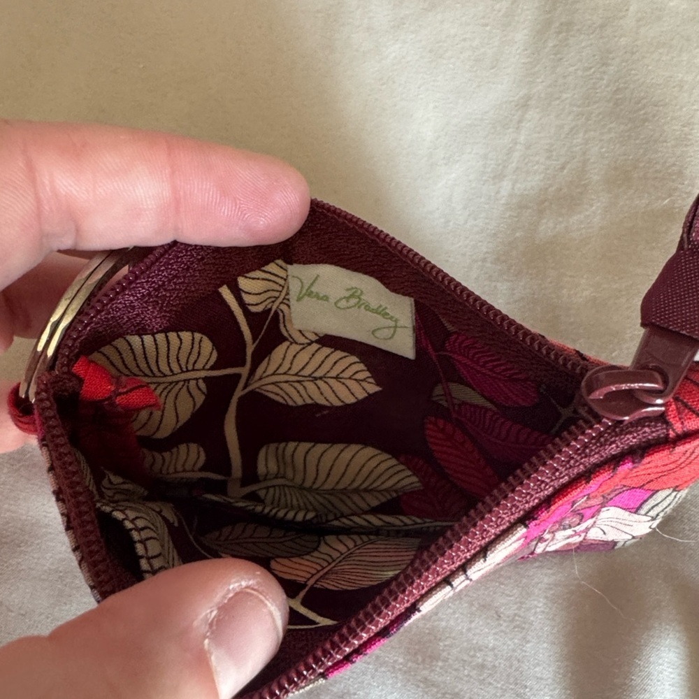 Vera Bradley Pink and Red Floral Wristlet / J36 - Picture 4 of 5